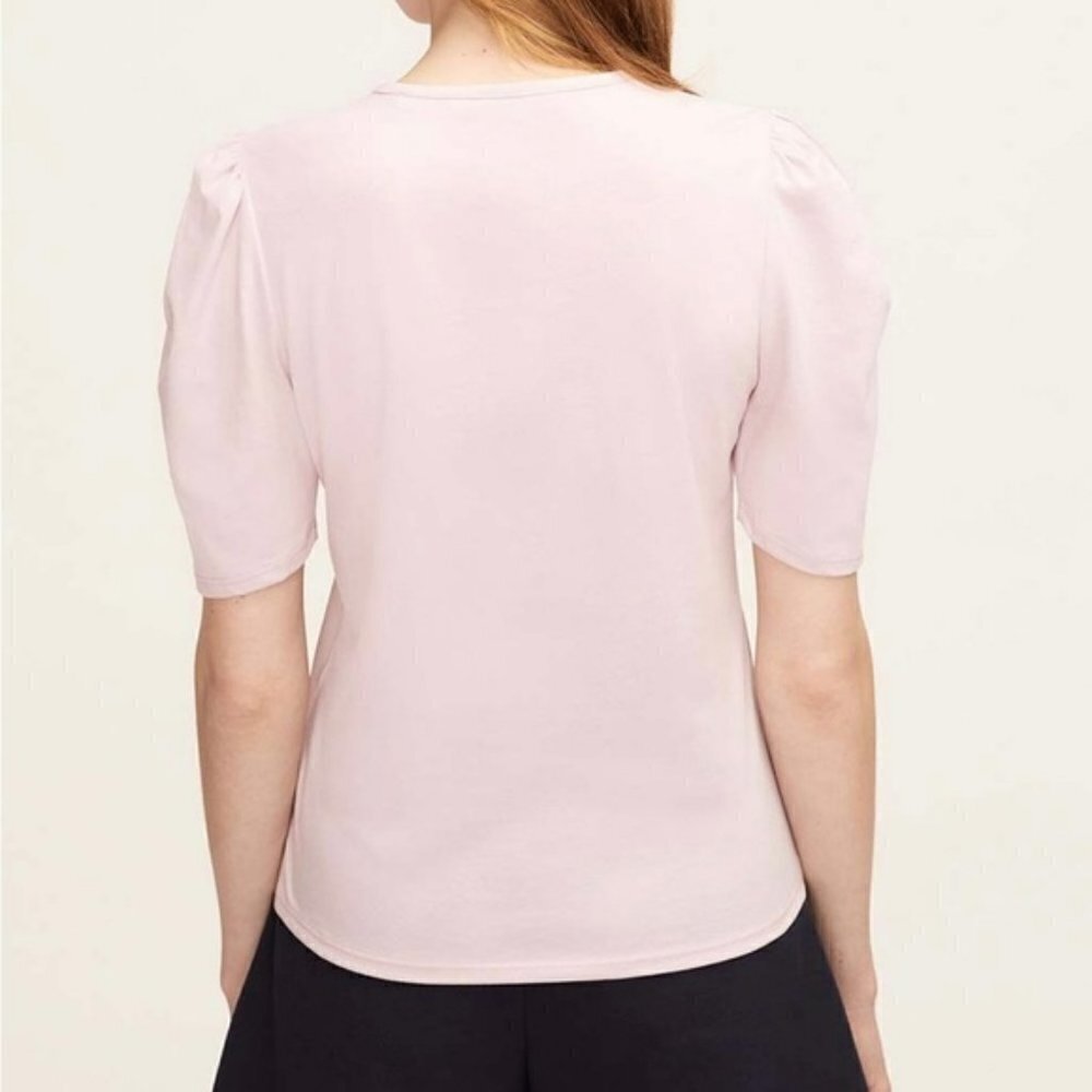New Rebecca Taylor Light Pink A-line Puff Sleeves T-shirt US M - Picture 2 of 4